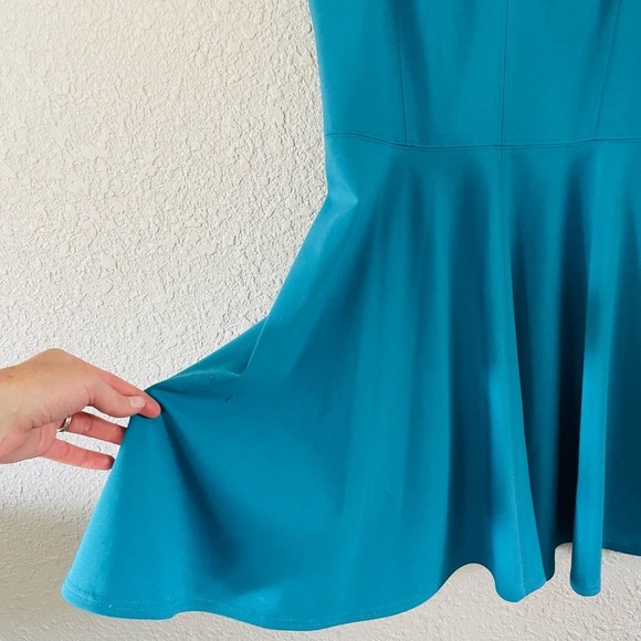 Rebecca Taylor Ponte Fit & Flare Teal Dress - Picture 5 of 13